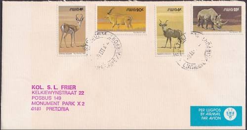 RSA - SAA `LATE FEE LETTERS` notice on 1982 cover from Windhoek to Pretoria